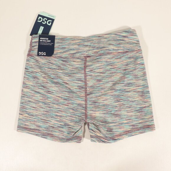 NWT DSG Momentum Mid Rise Shorts Teal Burst Spacedye Girls Size XL (16) - Picture 2 of 9